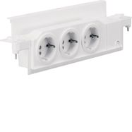 Plug socket Hager VZ00UP (3-way, rotatable, for VOLTA enclosures)