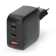 Wall Charger | 100 W | GaN | PD3.0 | Quick charge feature | 2.5 / 3.0 / 5.0 A | Number of outputs: 3 | USB-A / 2x USB-C™ | Automatic Voltage Selection | Black