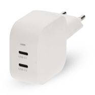 Wall Charger | 45 W | GaN | PD3.0 | Quick charge feature | 2.25 / 3.0 A | Number of outputs: 2 | 2x USB-C™ | Automatic Voltage Selection | White