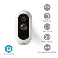 SmartLife Outdoor Camera | Full HD 1080p | IP65 | Max. battery life: 6 Months | Cloud Storage (optional) / microSD (not included) | 5 V DC | With motion sensor | Night vision | White