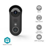 SmartLife Video Doorbell | Transformer | Full HD 1080p | Cloud Storage (optional) / microSD (not included) / Onvif | IP54 | With motion sensor | Night vision | Black
