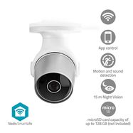 SmartLife Outdoor Camera | Full HD 1080p | IP65 | Cloud Storage (optional) / microSD (not included) | 12 V DC | With motion sensor | Night vision | Silver / White
