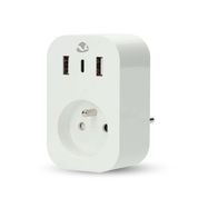 SmartLife Smart Plug | Wi-Fi | IP21 | Power meter | 3680 W | Type E (CEE 7/6) / 1x USB-C™ / 2x USB | 0 - 55 °C | Android™ / IOS | White | 1 pcs