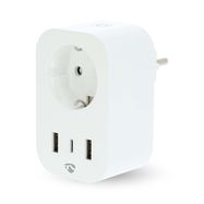 SmartLife Smart Plug | Wi-Fi | IP21 | Power meter | 3680 W | Type F (CEE 7/7) / 1x USB-C™ / 2x USB | 0 - 55 °C | Android™ / IOS | White | 1 pcs