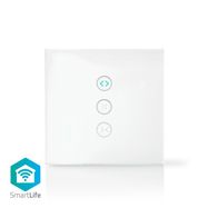 SmartLife Wall Switch | Wi-Fi | Curtain / Shutter / Sunshade | Wall Mount | 300 W | Android™ / IOS | Glass | White