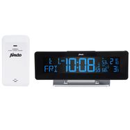 Digital alarm clock with weather station