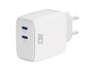 USB charger, 2 x USB-C, Power Delivery function, 65W, 3.25A, white
