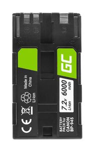 Green Cell Camera Battery BP-945 BP-911 for Canon ES50 ES55 ES60 ES65 ES75 ES7000V G10 DM-XL1 Full Decoded, 7.2V 6000mAh