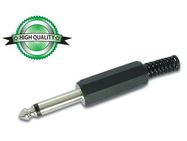 6.35mm MALE JACK CONNECTOR - PLASTIC BLACK MONO