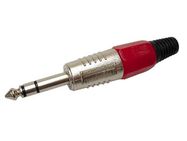 6.35mm PROFESSIONAL MALE JACK CONNECTOR - STEREO - RED