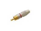RCA PLUG MALE - GOLD TIP - RED