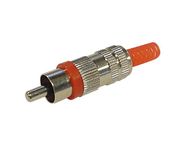 MALE RCA PLUG - NICKEL - RED