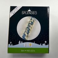 Medium density lightchain - 450 lamps - warm white LED - green wire - 36 m - 3 m leadwire - transformer