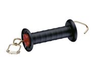 Gate handle black, with hook and tape connector 40 mm