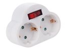 ADAPTOR WITH ON/OFF SWITCH - 2 SOCKETS - SCHUKO
