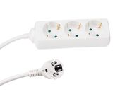3-WAY SOCKET-OUTLET - 1.5 m CABLE - WHITE - SCHUKO