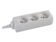 3-WAY SOCKET-OUTLET - 1.5 m CABLE - WHITE  - FRENCH SOCKET