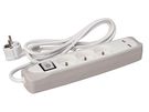 3-WAY SOCKET OUTLET WITH SWITCH - 2 USB PORTS - GREY/WHITE - 1.5 m CABLE - FRENCH SOCKET
