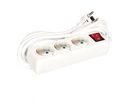 3-WAY SOCKET-OUTLET WITH SWITCH - 1.5 m CABLE - WHITE - SCHUKO