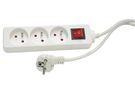 3-WAY SOCKET-OUTLET WITH SWITCH - 1.5 m CABLE - FRENCH SOCKET