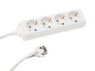4-WAY SOCKET-OUTLET - 1.5 m CABLE - WHITE - SCHUKO