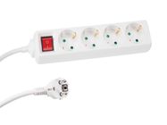 4-WAY SOCKET-OUTLET WITH SWITCH - 1.5 m CABLE - WHITE - SCHUKO
