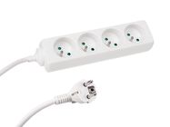 4-WAY SOCKET-OUTLET - 5 m CABLE - WHITE - FRENCH SOCKET
