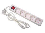 5-WAY SOCKET-OUTLET WITH SWITCH - 1.5 m CABLE - WHITE - SCHUKO