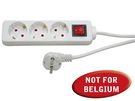 3-WAY SOCKET-OUTLET WITH SWITCH - 3 m CABLE - WHITE - SCHUKO