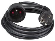 EXTENSION CABLE - 3 m - BLACK - 3G1.5 - FRENCH SOCKET