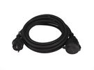 RUBBER EXTENSION CABLE - 5 m - BLACK  - 3G1.5 - FRENCH SOCKET