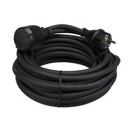 RUBBER EXTENSION CABLE - 10 m - BLACK - 3G2.5 - FRENCH SOCKET
