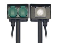 2-WAY GARDEN SOCKET WITH TIMER - FOR OUTDOOR USE - FRENCH SOCKET
