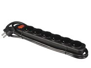 6-WAY SOCKET-OUTLET WITH SWITCH & OVERLOAD PROTECTION - BLACK - FRENCH SOCKET