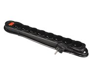 8-WAY SOCKET-OUTLET WITH SWITCH & OVERLOAD PROTECTION - BLACK - FRENCH SOCKET