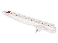 8-WAY SOCKET-OUTLET WITH SWITCH & OVERLOAD PROTECTION - WHITE - FRENCH SOCKET