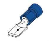 MALE CONNECTOR 6.4mm BLUE