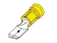 MALE CONNECTOR 6.4mm YELLOW