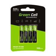 Green Cell Rechargeable Batteries 4x AAA HR03 950mAh