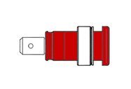 BUILT-IN SAFETY SOCKET 4mm, CONTACT PROTECTED / RED (SEB 2620-F6,3)