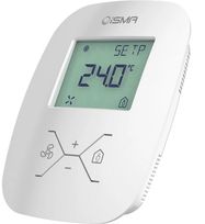 Patalpos termostatas su 2,6" LCD ekranu, temperatūros ir CO2 jutikliais, 24V AC/DC Modbus RTU/ASCII, BACnet MSTP,  24 V AC/DC 