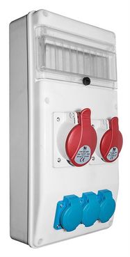PawBol B.SLIM-10S-7BR-S plastic panel 10 mod + sockets (3x16A/250V 1x16A/5P 1x16A/5P)
