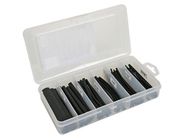 HEAT-SHRINKABLE TUBE KIT - BLACK WITH GLUE 10cm - 85 pcs - IN STORAGE BOX