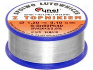 Tin; lead-based; Sn60Pb40; 1.2mm; 0.1kg; reel; 190°C; 2.5% CYNEL