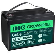 Green Cell CUBE LiFePO4 100Ah 12.8V 1280Wh Lithium Iron Phosphate Battery for Photovoltaics, Caravans, Boats