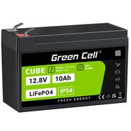 Green Cell CUBE LiFePO4 10Ah 12.8V 128Wh Lithium-iron-phosphate battery for power and emergency lighting, control panels