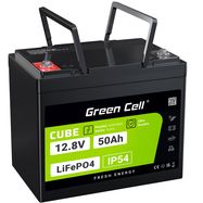 Green Cell CUBE LiFePO4 50Ah 12.8V 640Wh Lithium Iron Phosphate Battery for Camper, Golf Cart,Wind Power Plant