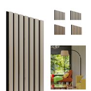 Acoustic Natural wallpanel Birch-Black, 1250 x 300mm, 7 lamella 10 x 27mm, felt 8mm (4pcs)
