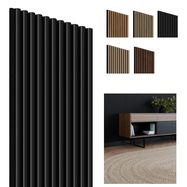 Perel Acoustic wallpanel Black-Black, 1250 x 300mm, 11 lamella 10 x 20mm, felt 8mm (4pcs)