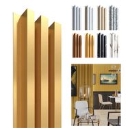 Deco wallpanel Gold-Gold, 1250 x 172mm, 3 lamella 30 x 40mm, HDF 3.2mm (4pcs)